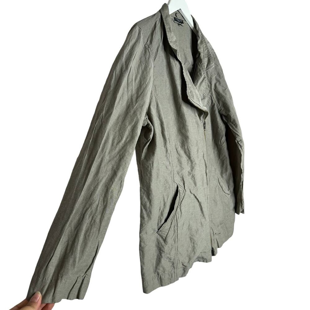 Eileen Fisher Beige Metallic Rumpled Cotton Blend Lightweight Jacket Size 1X - Picture 5 of 11